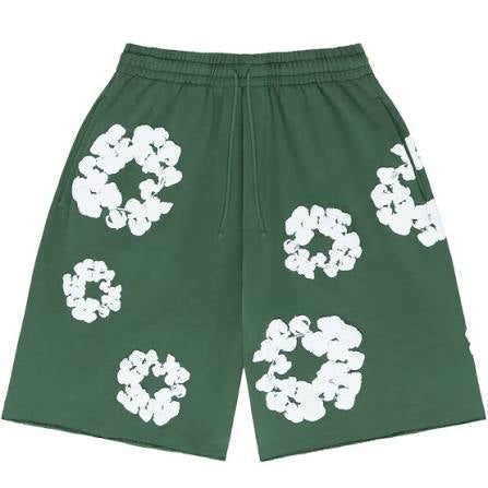 denim tears the cotton wreath shorts Green