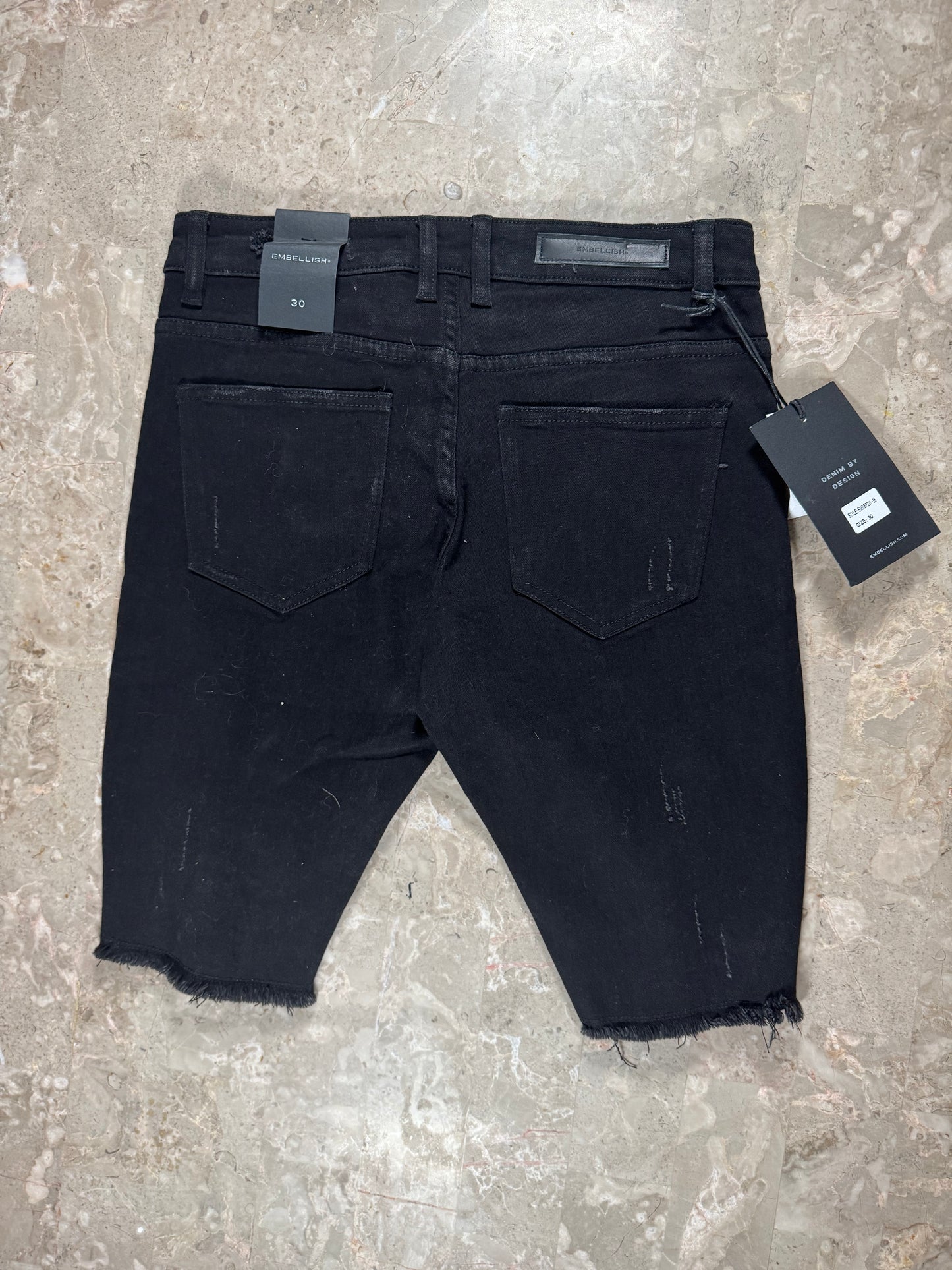 EMBELLISH LOW CUT SHORTS Black