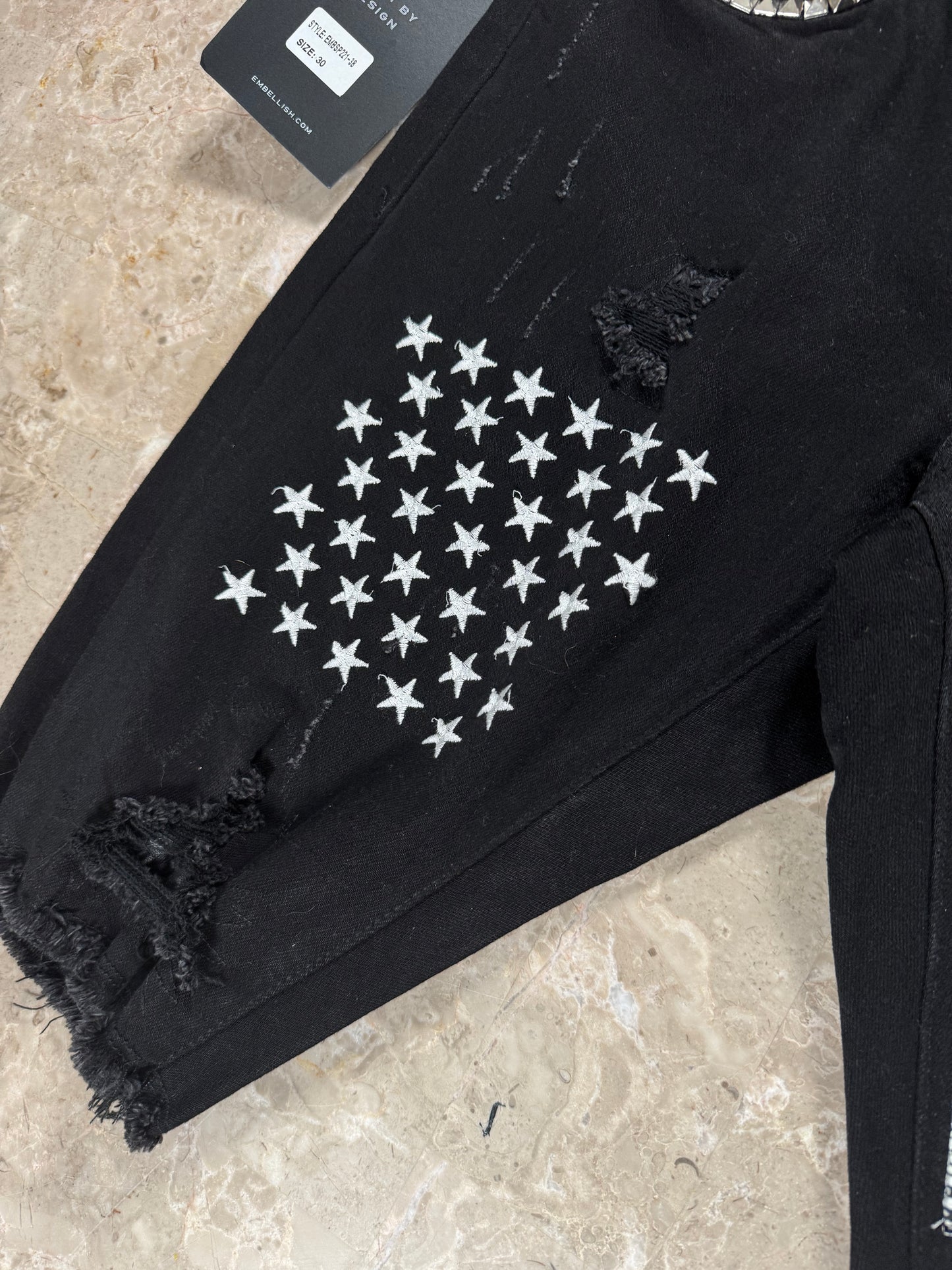 EMBELLISH LOW CUT SHORTS Black