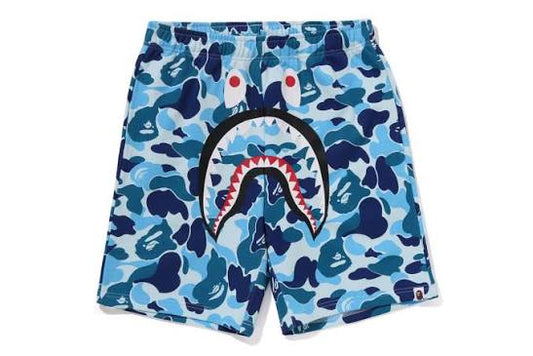Bape Camo color Shark full zip Shorts Baby Blue