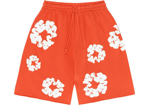 denim tears the cotton wreath shorts orange