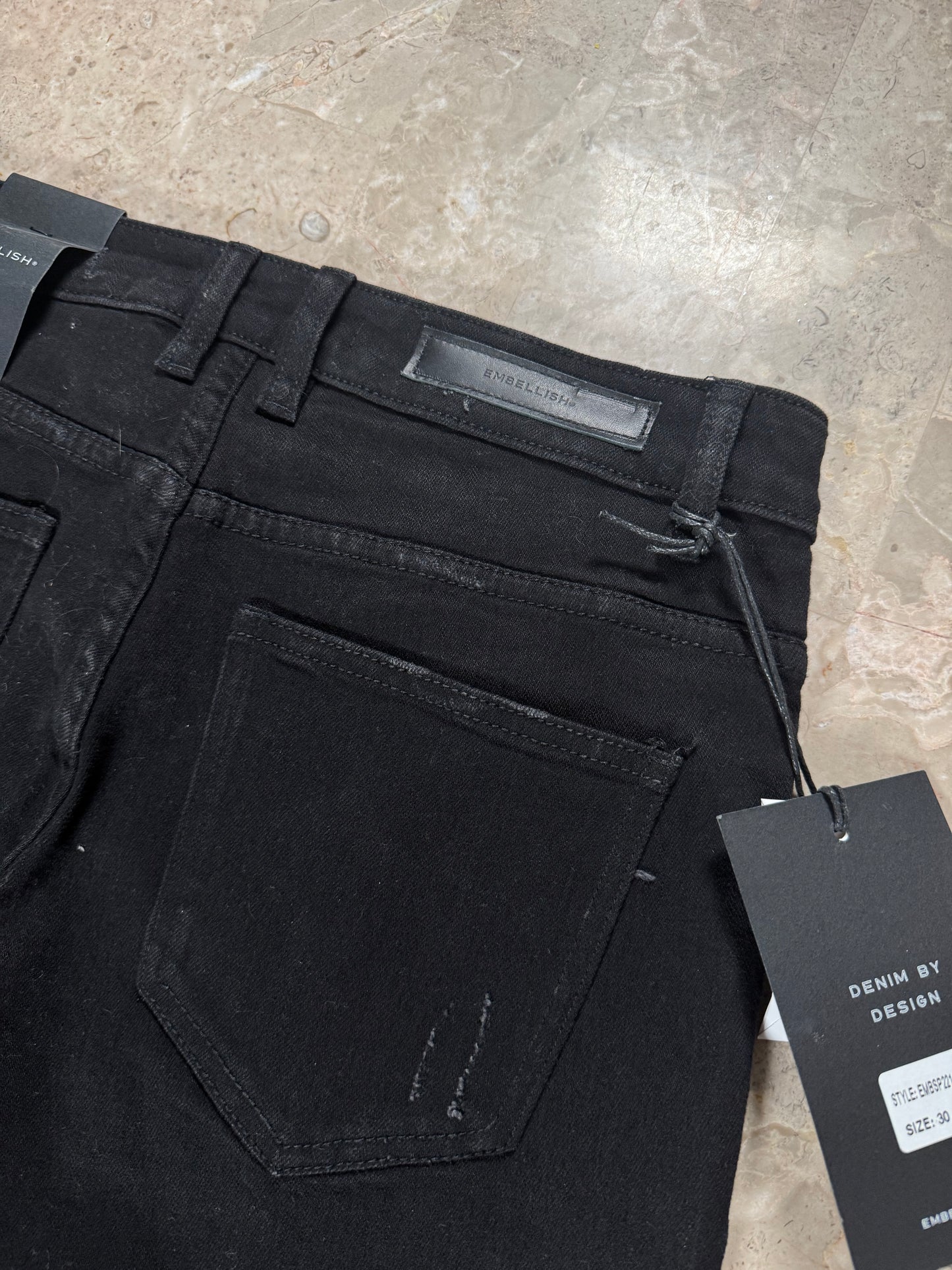 EMBELLISH LOW CUT SHORTS Black