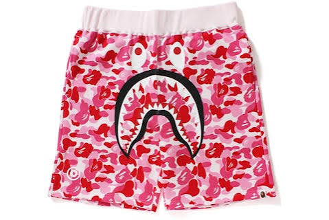 Bape Camo color Shark full zip Shorts Pink
