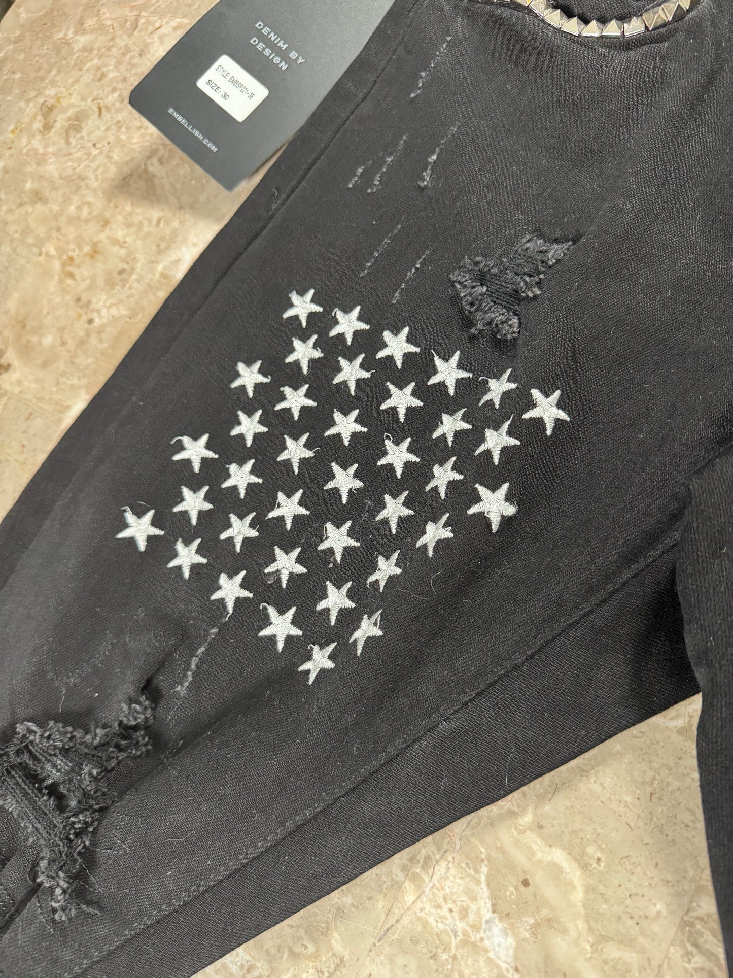 EMBELLISH LOW CUT SHORTS Black