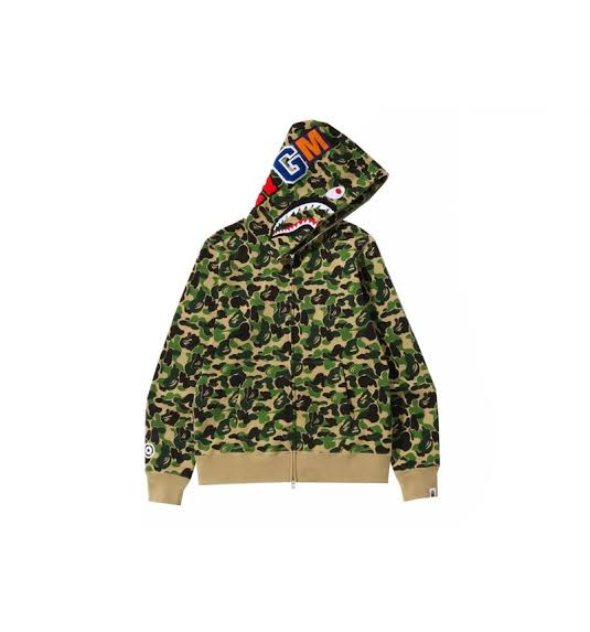 Bape Camo color Shark full zip hoodie Green