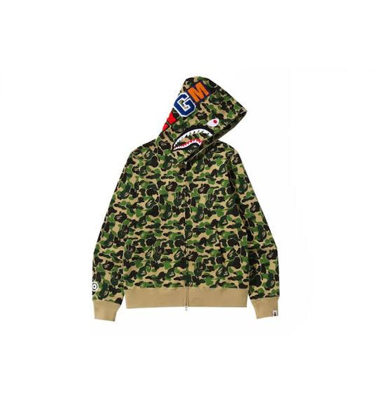 Bape Camo color Shark full zip hoodie Green