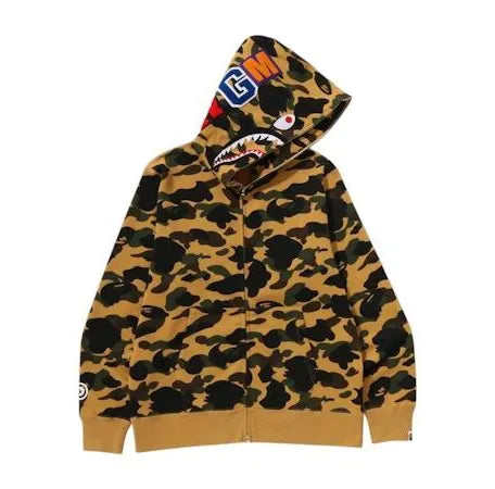 Bape Camo color Shark full zip hoodie Yellow