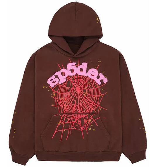 Sp5der  web Hoodie “ brown ”