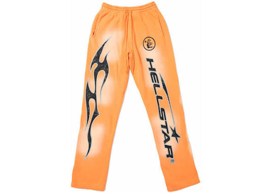 Hellstar fire orange flare bottom sweats 